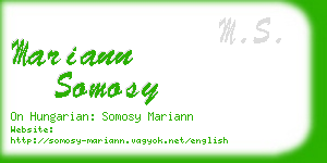 mariann somosy business card